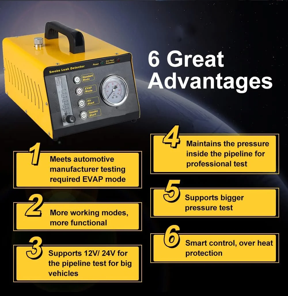 دستگاه نشت یاب دود QPKING، تستر نشت سوخت دود EVAP 4 در 1، ابزار تشخیص نشت سیستم لوله کشی خودرو، دستگاه نشت یاب سوخت خودرو برای وسایل نقلیه 12 ولت/24 ولت قایق ها با فلومتر قابل تنظیم دستگاه نشت یاب دود QPKING، تستر نشت سوخت دود EVAP 4 در 1، ابزار تشخیص نشت سیستم لوله کشی خودرو، دستگاه نشت یاب سوخت خودرو برای وسایل نقلیه 12 ولت/24 ولت قایق ها با فلومتر قابل تنظیم