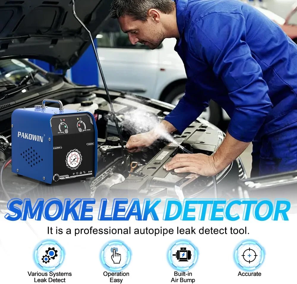 دستگاه نشت یاب دود خودرو پاکووین - تستر دود EVAP خلاء 12 ولت DC برای خودرو، تستر تشخیصی با پمپ هوای داخلی برای سیستم های لوله خودرو