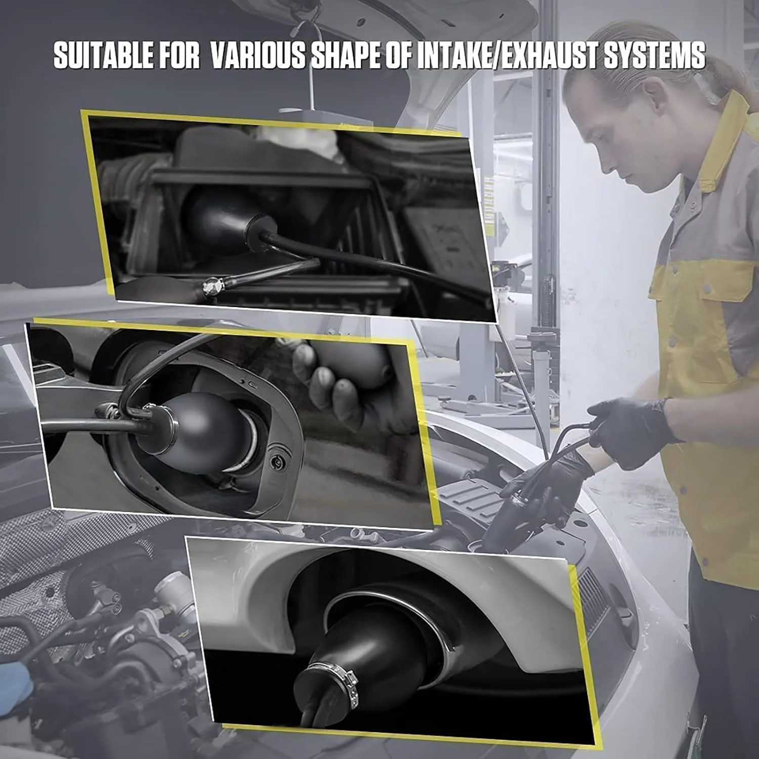 آداپتور ورودی آسان جهانی OURANTOOLS، مثانه دستگاه دود، حباب تشخیص نشت دود خودرو برای تست کننده تشخیصی نشت سوخت خطوط خودرو 12 ولت آداپتور ورودی آسان جهانی OURANTOOLS، مثانه دستگاه دود، حباب تشخیص نشت دود خودرو برای تست کننده تشخیصی نشت سوخت خطوط خودرو 12 ولت