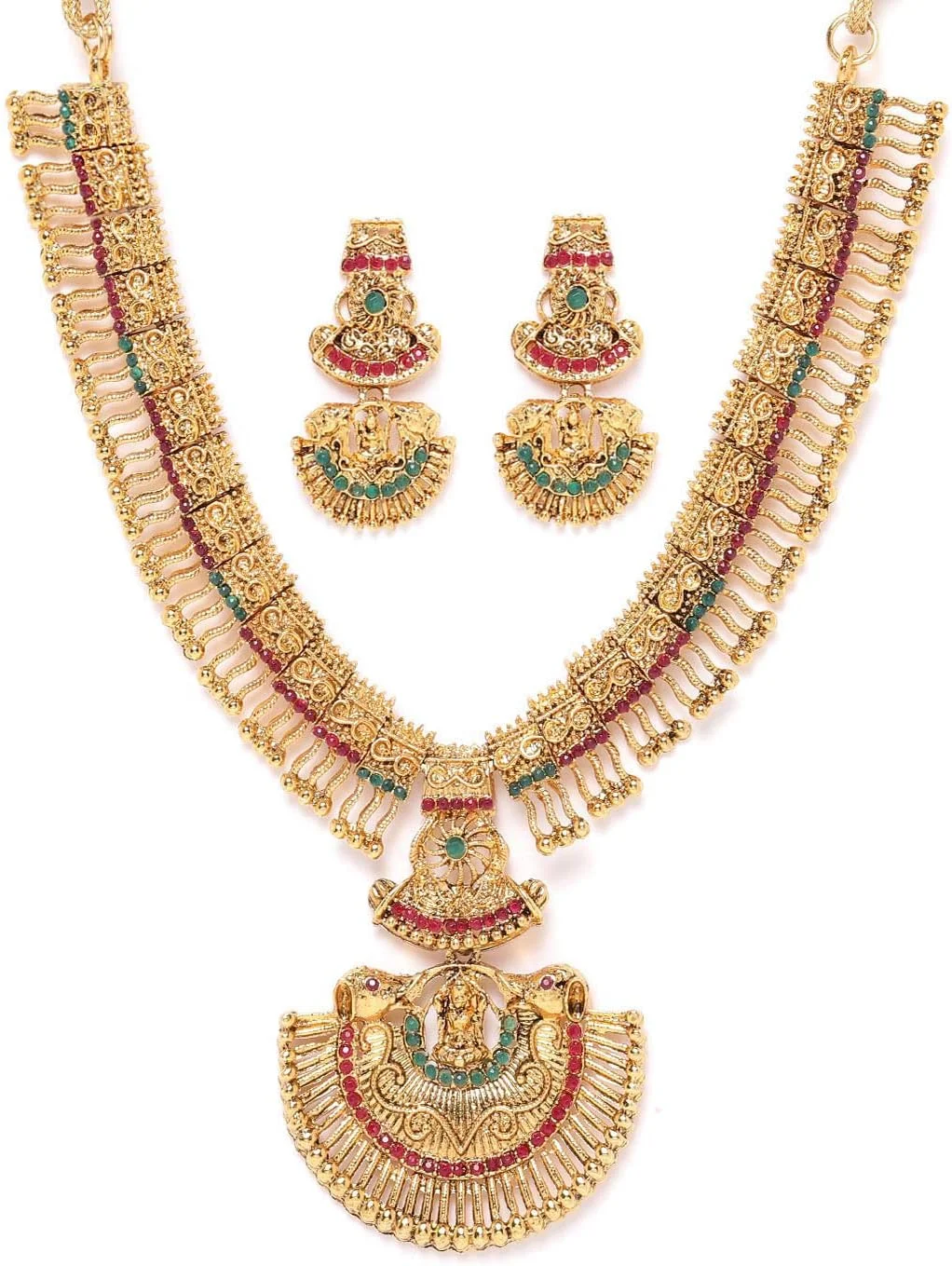 ست جواهرات معبد ZAVERI PEARLS برای زنان (طلایی) (ZPFK9639)