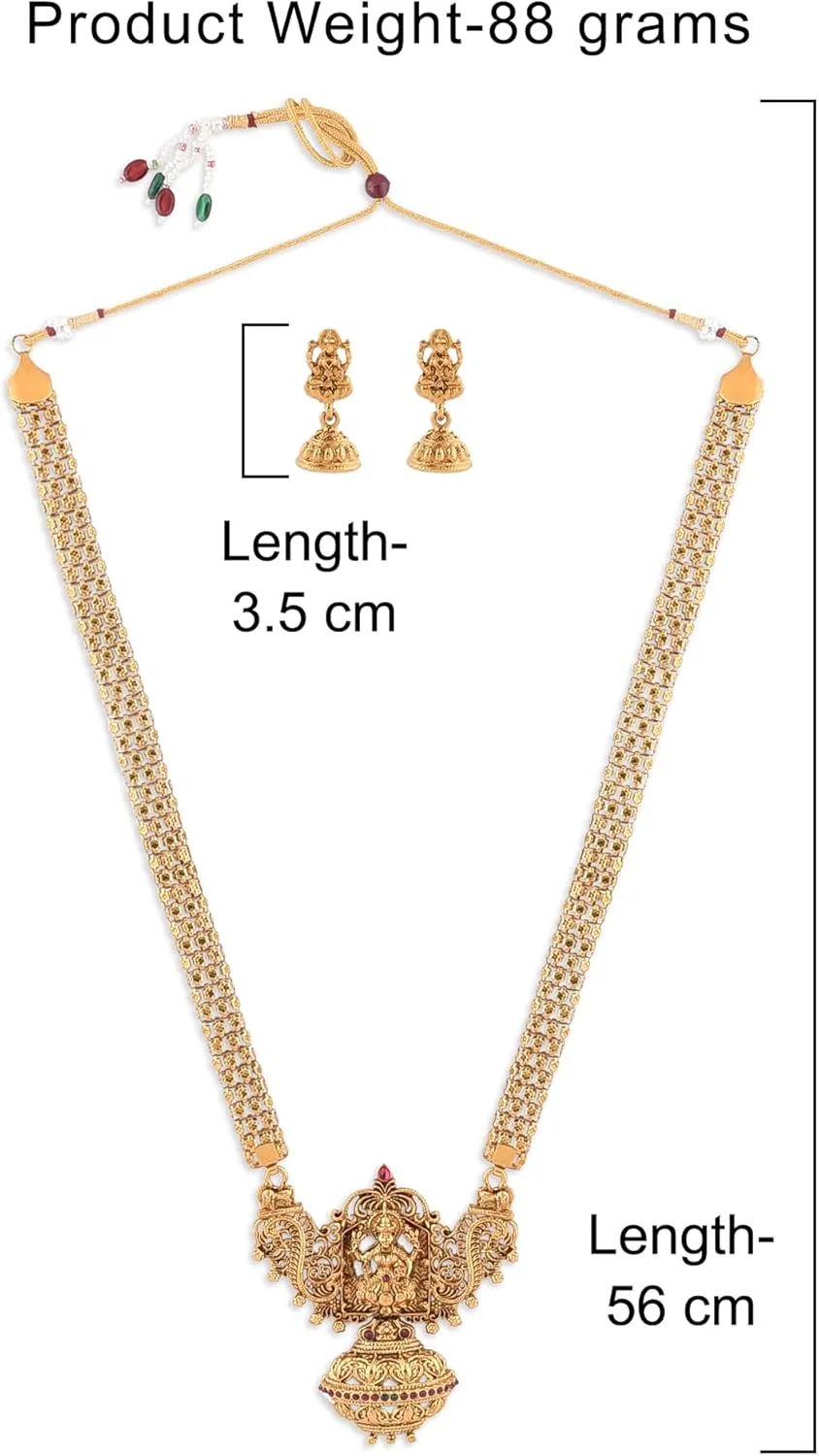 زیوری پرلز، ست گردنبند و گوشواره بلند طرح معبد، طلایی عتیقه، مناسب عروس - ZPFK10178 زیوری پرلز، ست گردنبند و گوشواره بلند طرح معبد، طلایی عتیقه، مناسب عروس - ZPFK10178