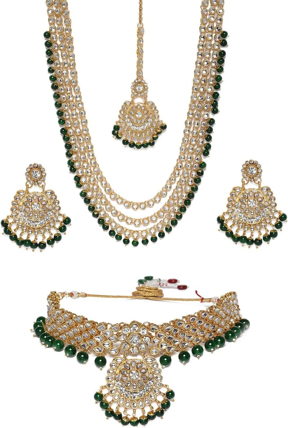 ست جواهرات عروسی زنانه ZAVERI PEARLS (طلایی) (Zpfk9793)