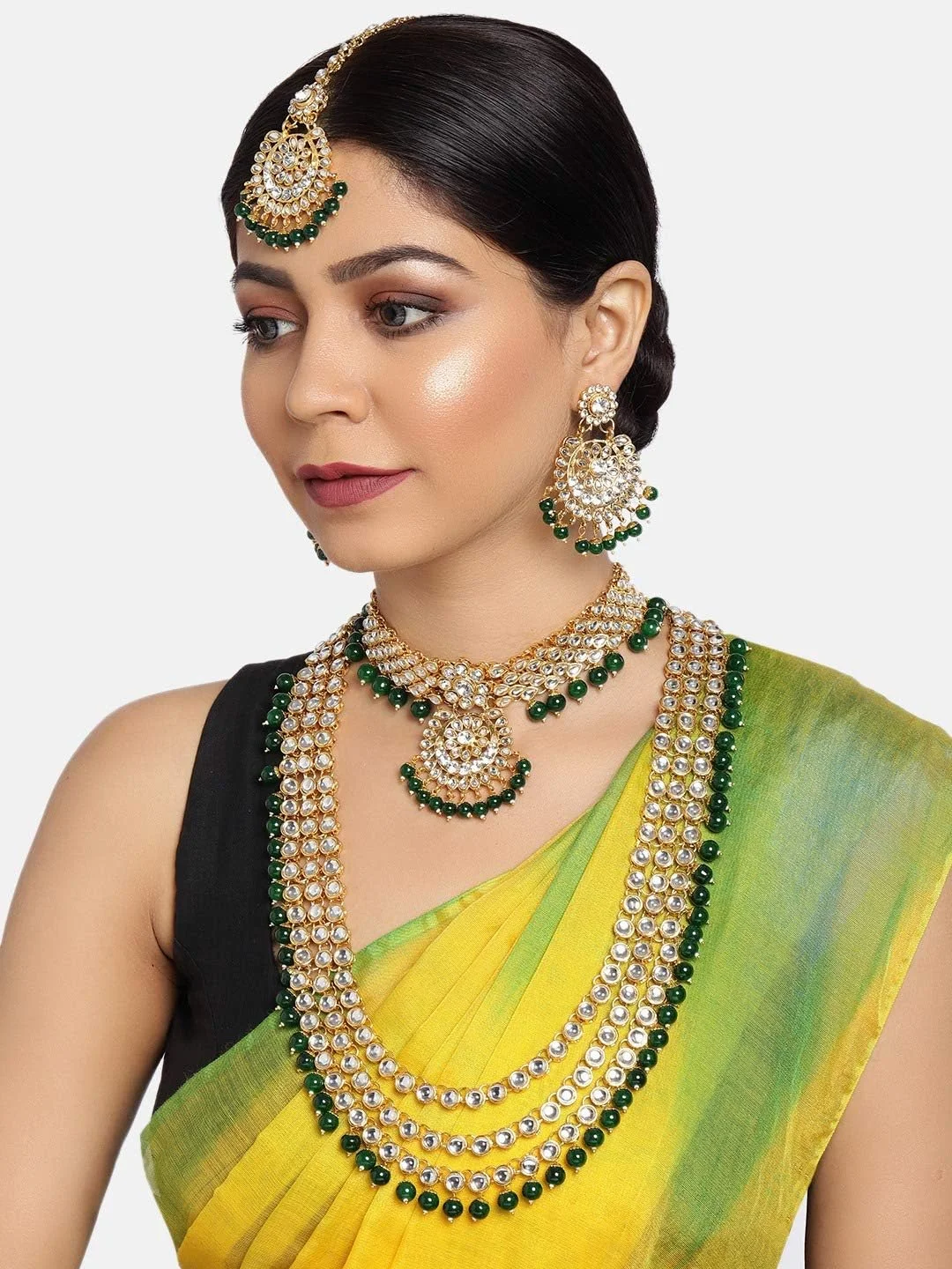 ست جواهرات عروسی زنانه ZAVERI PEARLS (طلایی) (Zpfk9793)