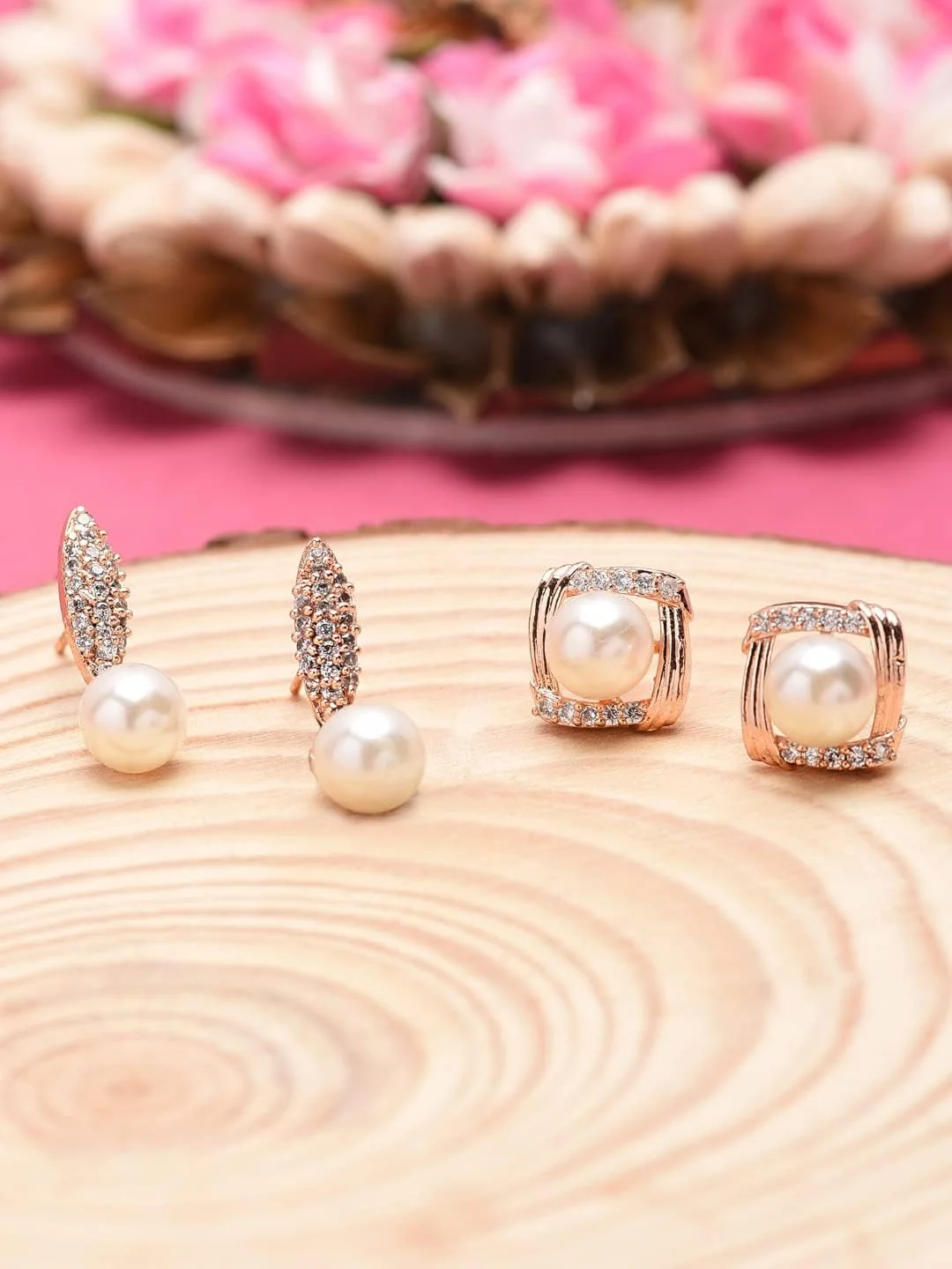 زوری پرلز، ست دو عددی گوشواره زنانه، طلای رزگلد، برنجی، نگین زیرکونیا مدل ZPFK10379 زوری پرلز، ست دو عددی گوشواره زنانه، طلای رزگلد، برنجی، نگین زیرکونیا مدل ZPFK10379