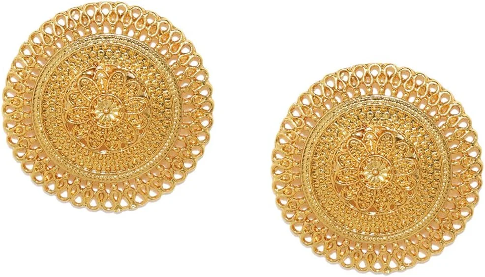 گوشواره های میخی زنانه با روکش طلایی و جزئیات دقیق Zaveri Pearls مدل ZPFK9370