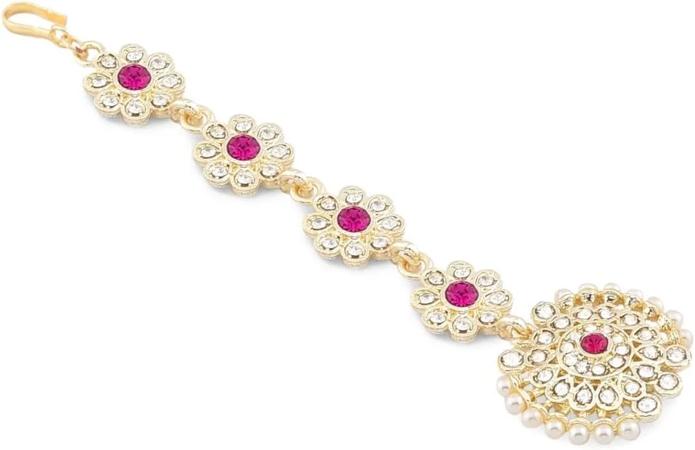 زیوری پرلز ست گوشواره، مانگ تیکا و انگشتر نگین دار صورتی و سفید زنانه مدل ZPFK12215 زیوری پرلز ست گوشواره، مانگ تیکا و انگشتر نگین دار صورتی و سفید زنانه مدل ZPFK12215