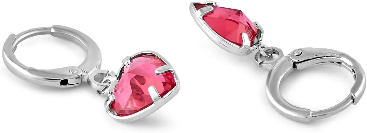 گوشواره آویز قلب برنجی نگین صورتی معاصر زنانه Zaveri Pearls-ZPFK17140 گوشواره آویز قلب برنجی نگین صورتی معاصر زنانه Zaveri Pearls-ZPFK17140