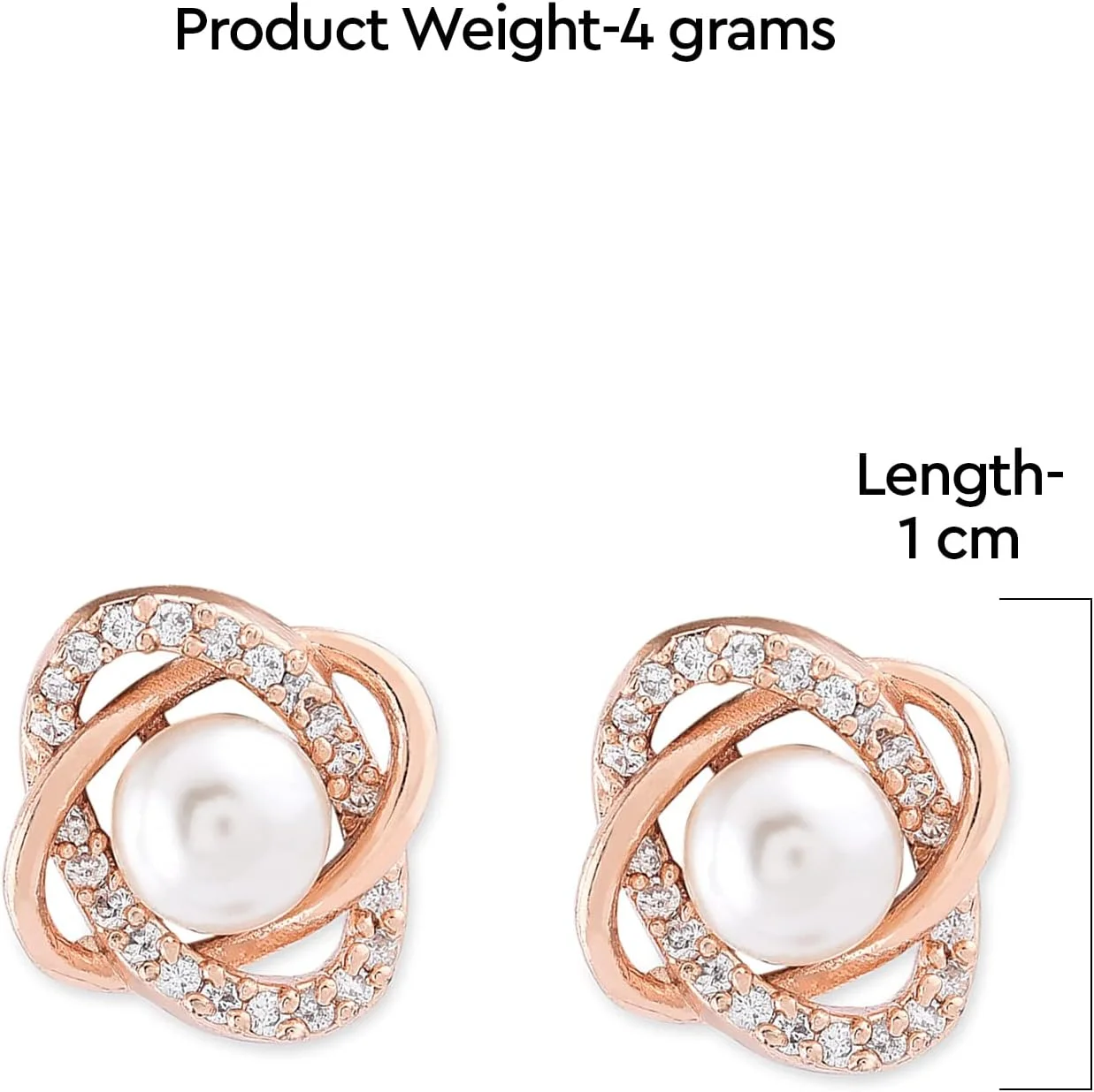 گوشواره میخی زنانه ZAVERI PEARLS Zpfk9460 با پایه فلزی برنجی، زیرکونیا مکعبی درخشان و مروارید طلایی گوشواره میخی زنانه ZAVERI PEARLS Zpfk9460 با پایه فلزی برنجی، زیرکونیا مکعبی درخشان و مروارید طلایی
