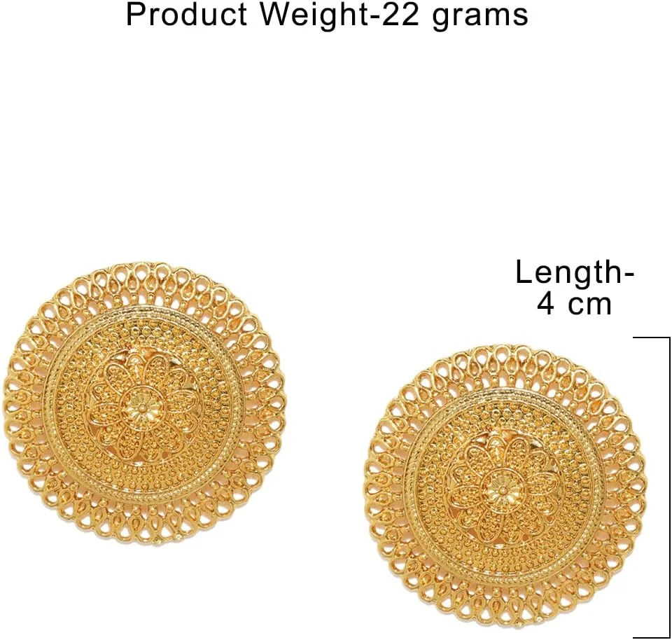 گوشواره های میخی زنانه با روکش طلایی و جزئیات دقیق Zaveri Pearls مدل ZPFK9370 گوشواره های میخی زنانه با روکش طلایی و جزئیات دقیق Zaveri Pearls مدل ZPFK9370
