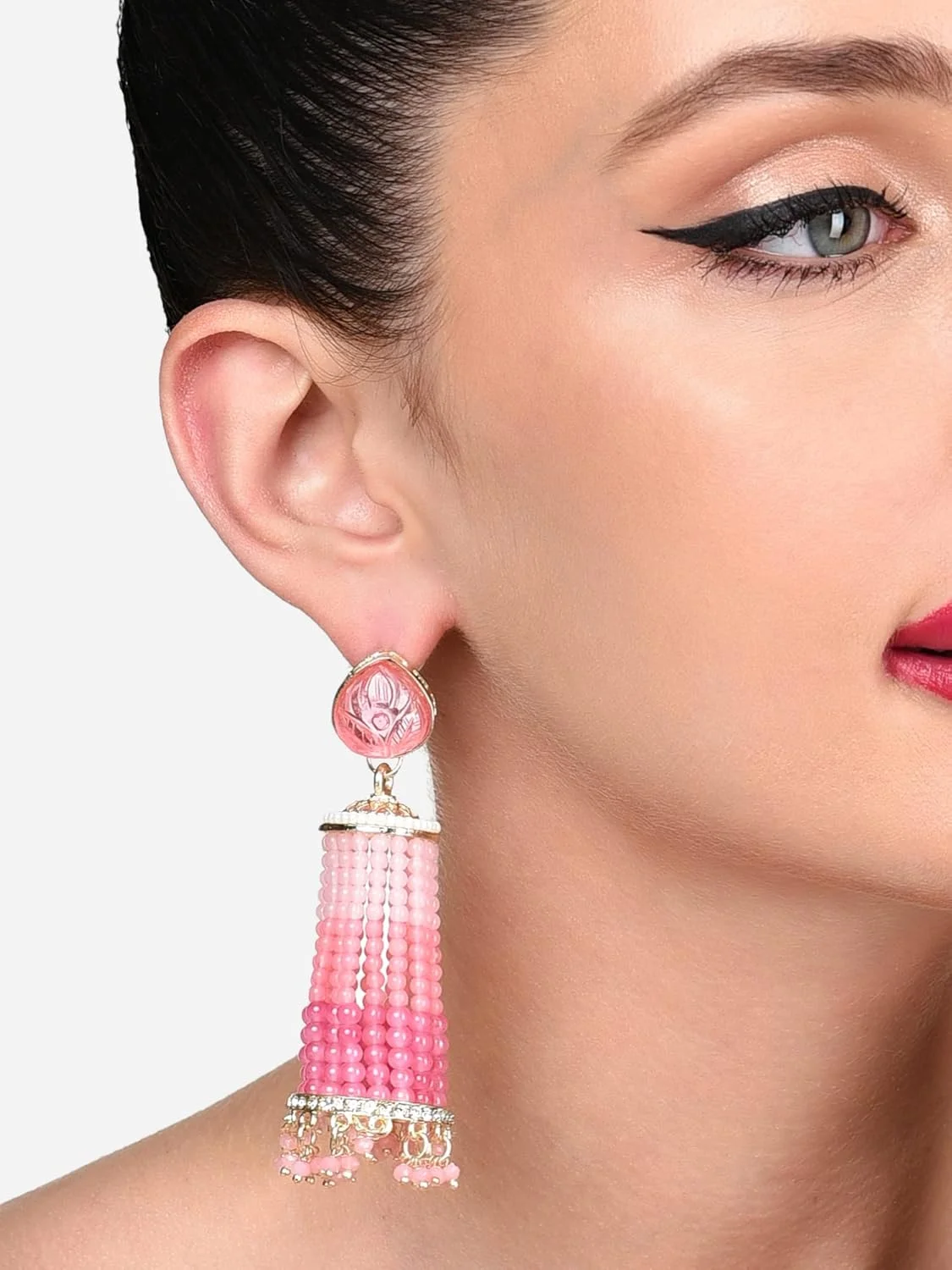 گوشواره آویز جومکی سنتی زنانه مروارید زوری مدل ZPFK15868 گوشواره آویز جومکی سنتی زنانه مروارید زوری مدل ZPFK15868