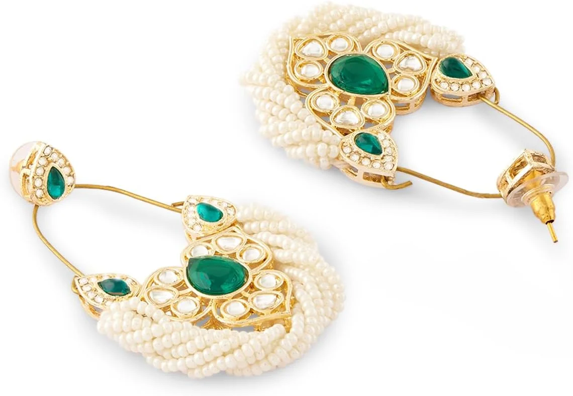 گوشواره آویز چند رشته ای مهره دار سنتی Kundan سنگ های سبز Zaveri Pearls برای زنان - ZPFK17594 گوشواره آویز چند رشته ای مهره دار سنتی Kundan سنگ های سبز Zaveri Pearls برای زنان - ZPFK17594