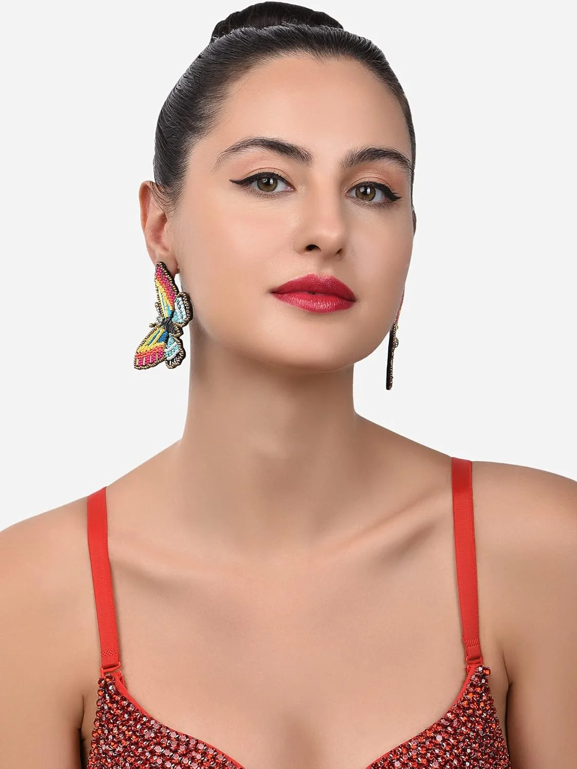 گوشواره های میخی پروانه ای معاصر چند رنگ مهره ای Zaveri Pearls زنانه - ZPFK14364 گوشواره های میخی پروانه ای معاصر چند رنگ مهره ای Zaveri Pearls زنانه - ZPFK14364