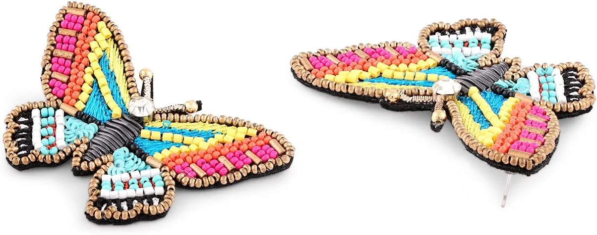 گوشواره های میخی پروانه ای معاصر چند رنگ مهره ای Zaveri Pearls زنانه - ZPFK14364 گوشواره های میخی پروانه ای معاصر چند رنگ مهره ای Zaveri Pearls زنانه - ZPFK14364