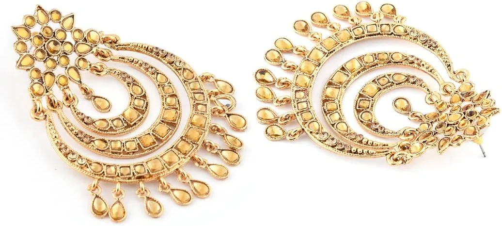 گوشواره های چندلبالی سنتی لایه ای با روکش طلایی ZAVERI PEARLS برای زنان - ZPFK9287 گوشواره های چندلبالی سنتی لایه ای با روکش طلایی ZAVERI PEARLS برای زنان - ZPFK9287
