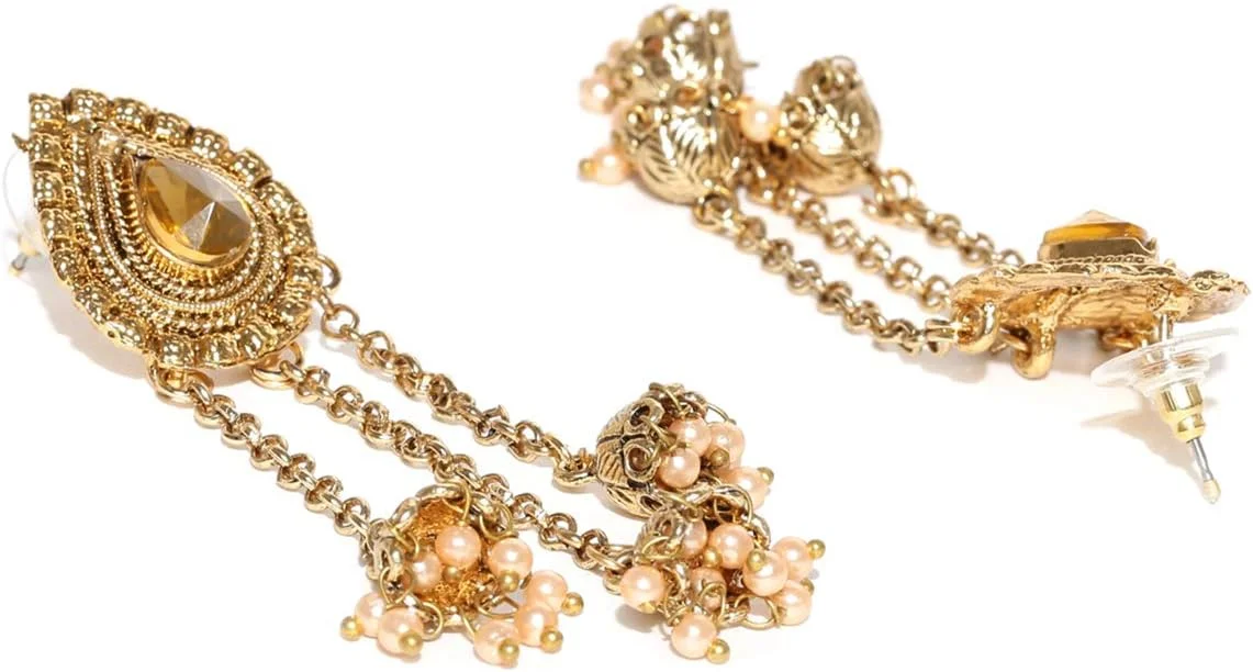 گوشواره های قومی ژومکی زنانه ZAVERI PEARLS (طلایی) (Zpfk6396) گوشواره های قومی ژومکی زنانه ZAVERI PEARLS (طلایی) (Zpfk6396)