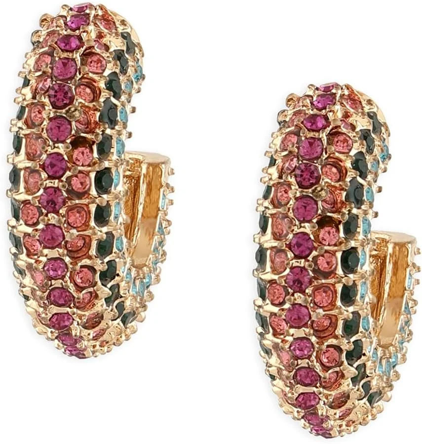 گوشواره های میخی نیم حلقه ای زنانه چند رنگ Zaveri Pearls با الماس های اتریشی خیره کننده معاصر - ZPFK16803
