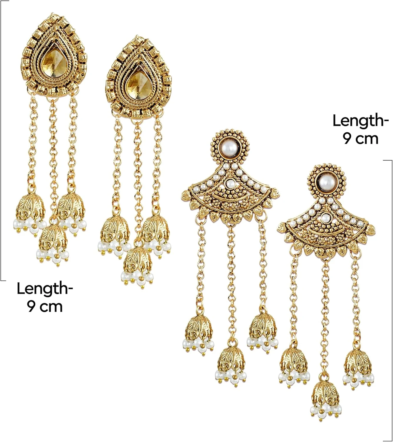 گوشواره های قومی ژومکی زنانه ZAVERI PEARLS (طلایی) (Zpfk6396) گوشواره های قومی ژومکی زنانه ZAVERI PEARLS (طلایی) (Zpfk6396)