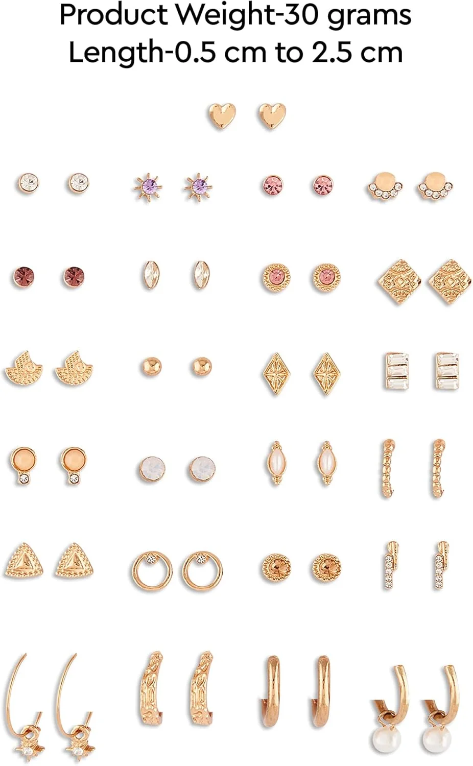 ZAVERI PEARLS ست 25 عددی گوشواره های میخی و حلقه ای طلایی رنگ زنانه مدل ZPFK14672 ZAVERI PEARLS ست 25 عددی گوشواره های میخی و حلقه ای طلایی رنگ زنانه مدل ZPFK14672