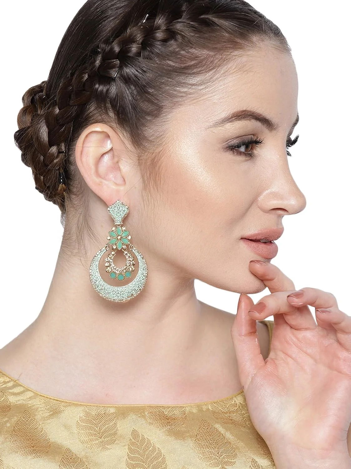 گوشواره آویز زنانه زاوِری پرلز، سبز طلایی، فلز غیر قیمتی (Zpfk9033) گوشواره آویز زنانه زاوِری پرلز، سبز طلایی، فلز غیر قیمتی (Zpfk9033)