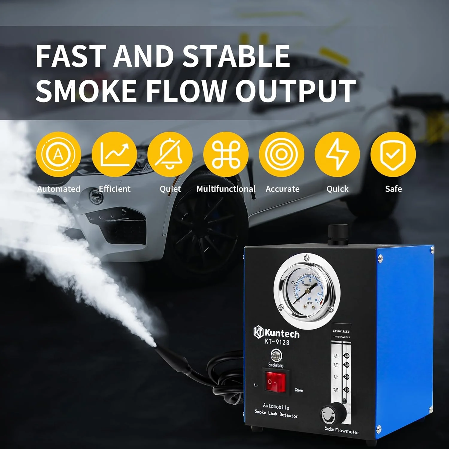 دستگاه نشت یاب دود خودرو کونتک با پمپ هوای داخلی، دستگاه تشخیص نشت دود 12 ولت DC برای سیستم لوله، سیستم EVAP، نشت سوخت، تستر تشخیص نشت دستگاه نشت یاب دود خودرو کونتک با پمپ هوای داخلی، دستگاه تشخیص نشت دود 12 ولت DC برای سیستم لوله، سیستم EVAP، نشت سوخت، تستر تشخیص نشت