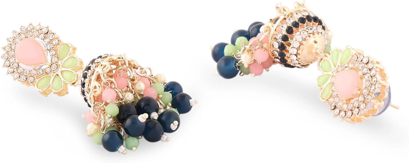 گوشواره آویز چند رنگ زنانه Zaveri Pearls مدل ZPFK16160