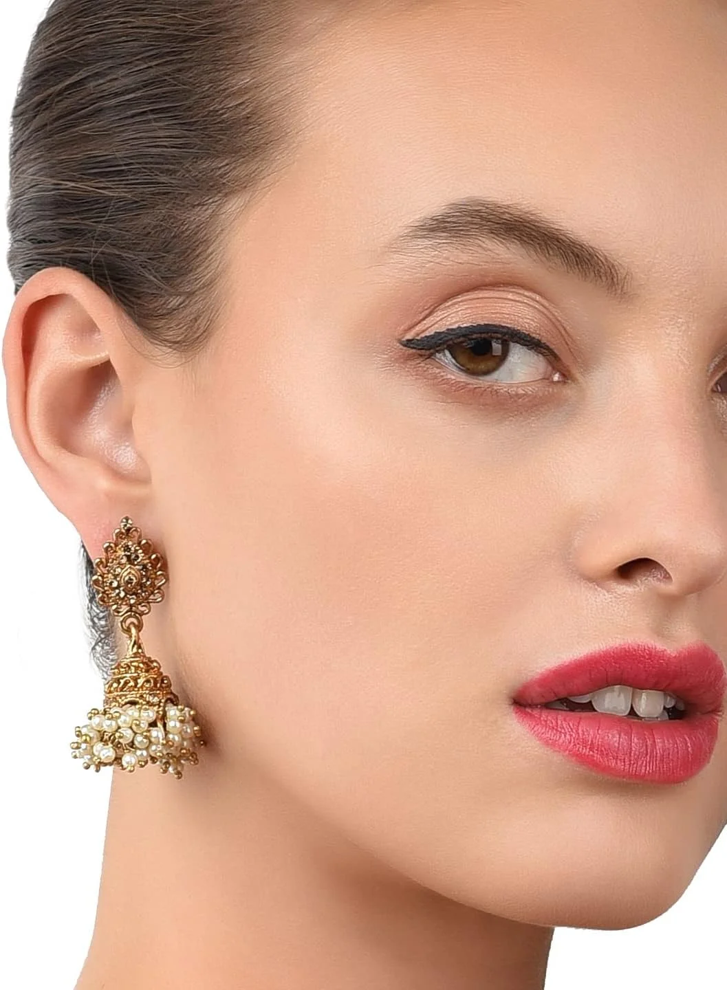 گوشواره جومکی سنتی با روکش طلای عتیقه زنانه Zaveri Pearls مدل ZPFK7450 گوشواره جومکی سنتی با روکش طلای عتیقه زنانه Zaveri Pearls مدل ZPFK7450
