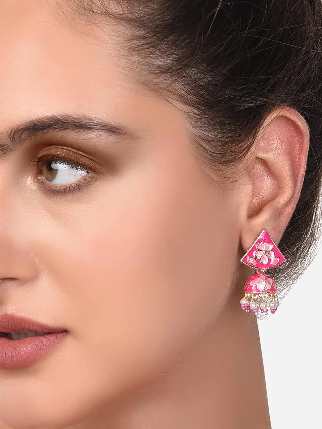 گوشواره های جومکی میناکاری شده قومیتی زنانه زاوری پرلز، آبی و صورتی، ست 2 عددی - ZPFK15114 گوشواره های جومکی میناکاری شده قومیتی زنانه زاوری پرلز، آبی و صورتی، ست 2 عددی - ZPFK15114