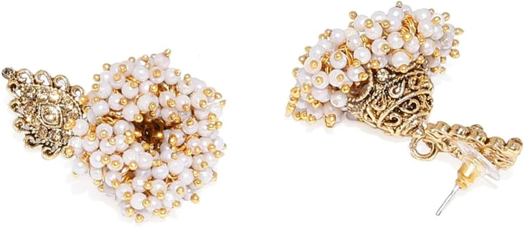 گوشواره جومکی سنتی با روکش طلای عتیقه زنانه Zaveri Pearls مدل ZPFK7450 گوشواره جومکی سنتی با روکش طلای عتیقه زنانه Zaveri Pearls مدل ZPFK7450