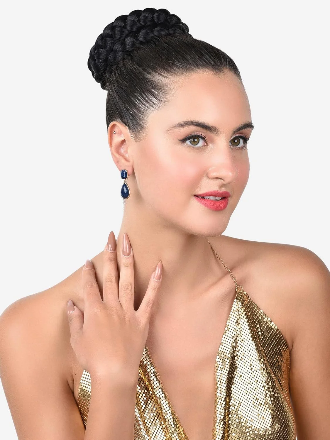 گوشواره آویز زنانه نگین دار آبی رنگ زاوری پرلز مدل ZPFK15157 گوشواره آویز زنانه نگین دار آبی رنگ زاوری پرلز مدل ZPFK15157