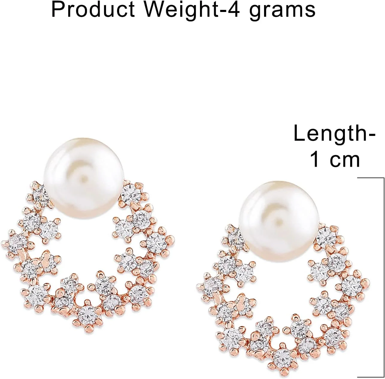 گوشواره های میخی زنانه ZAVERI PEARLS با طرح گل، نگین های زیرکونیا و مروارید، رنگ طلایی، پایه فلزی برنجی - Zpfk9456 گوشواره های میخی زنانه ZAVERI PEARLS با طرح گل، نگین های زیرکونیا و مروارید، رنگ طلایی، پایه فلزی برنجی - Zpfk9456