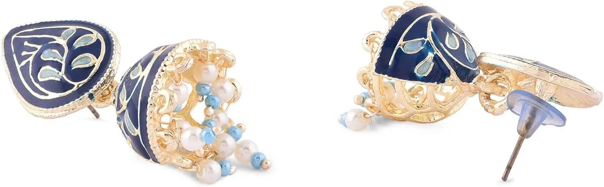 گوشواره Jhumki سنتی میناکاری آبی ZAVERI PEARLS زنانه - ZPFK14375 گوشواره Jhumki سنتی میناکاری آبی ZAVERI PEARLS زنانه - ZPFK14375