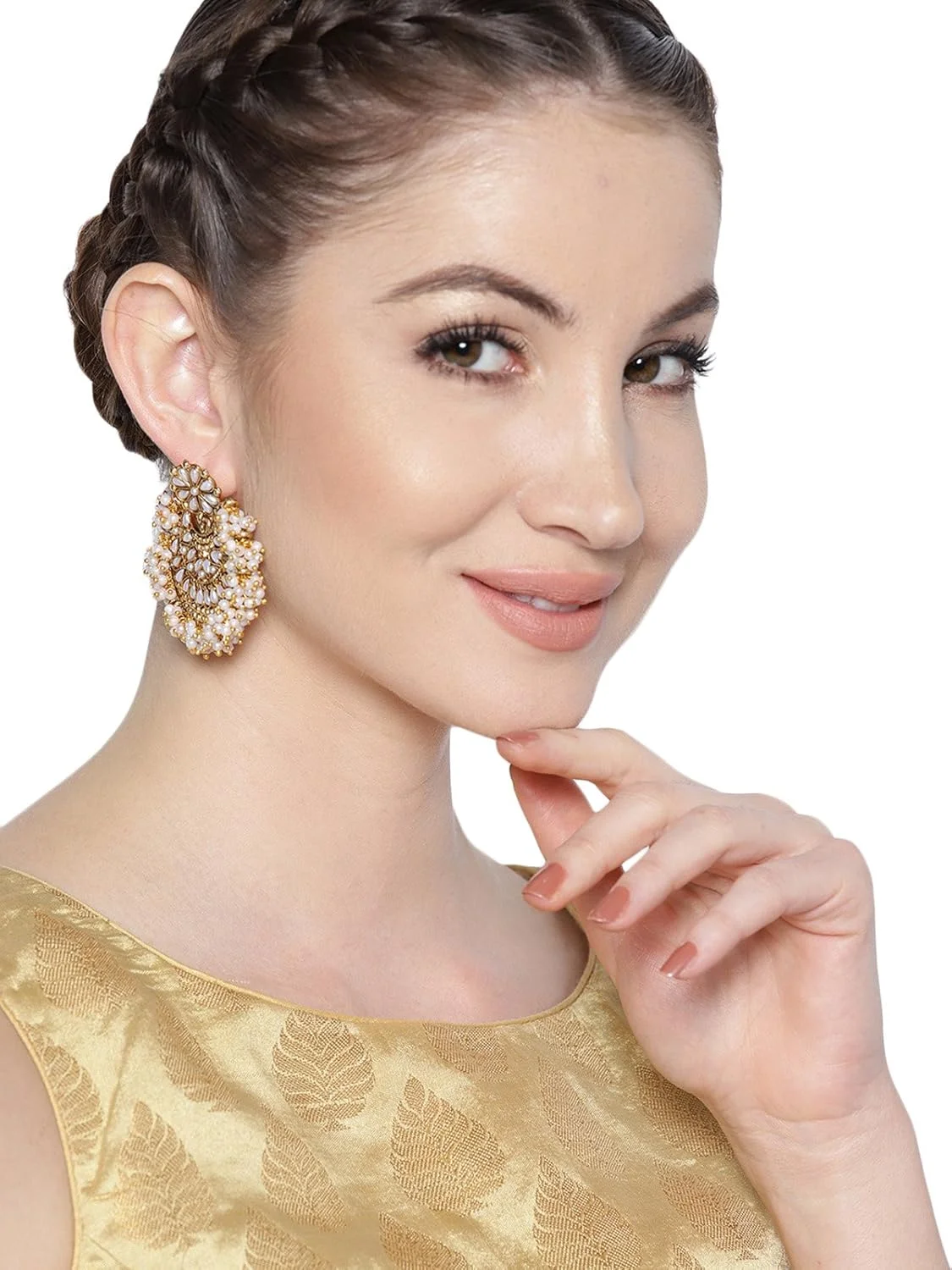 گوشواره آویز زنانه زاوِری پرلز طلایی از جنس فلز غیر قیمتی (ZPFK9040) گوشواره آویز زنانه زاوِری پرلز طلایی از جنس فلز غیر قیمتی (ZPFK9040)