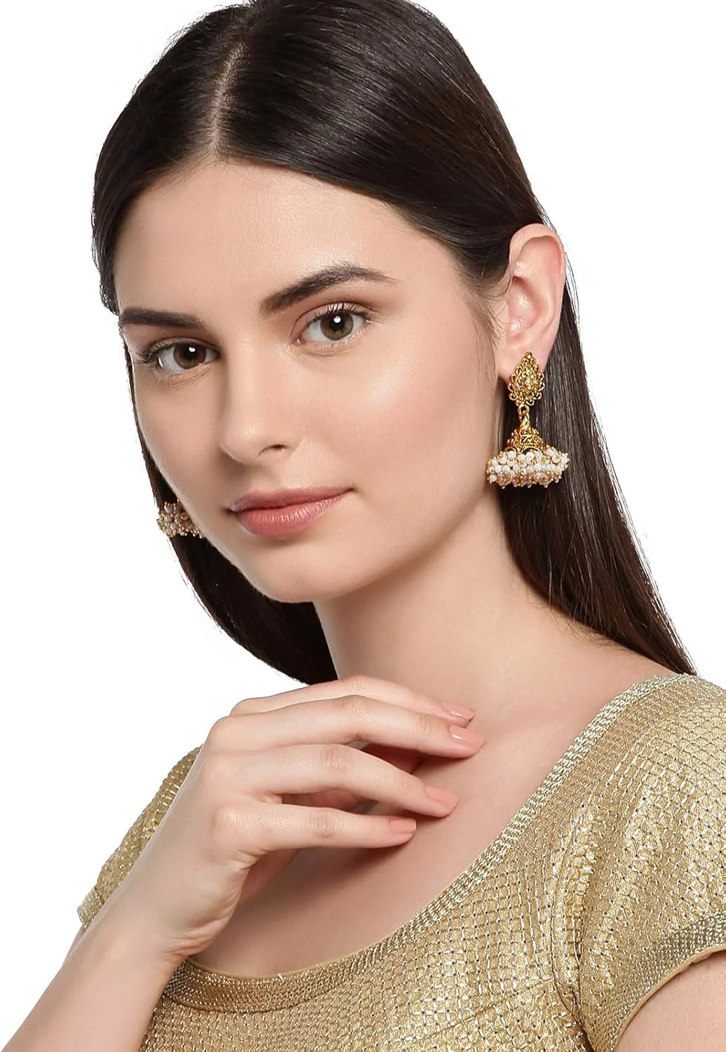 گوشواره آویز زنانه زاوِری پرلز طلایی از جنس فلز غیر قیمتی (ZPFK9040) گوشواره آویز زنانه زاوِری پرلز طلایی از جنس فلز غیر قیمتی (ZPFK9040)