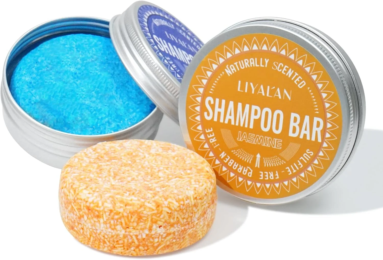 شامپو بار لیالان برای مو، صابون جامد (2 عدد) شامپو بار رزماری و یاس، شامپو پاک کننده عمیق مو برای موهای نازک و چرب