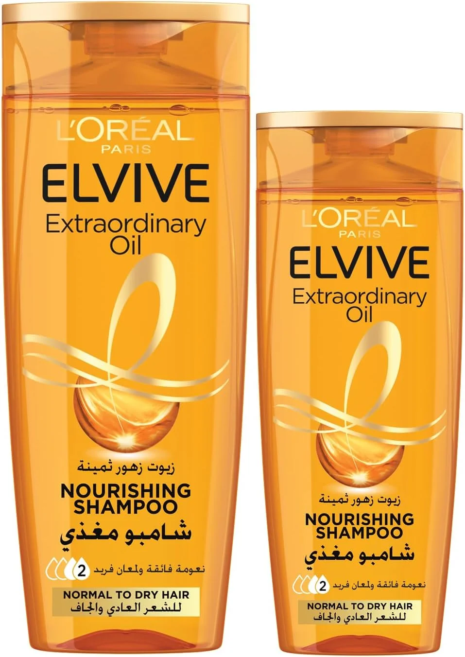 شامپو روغن فوق العاده لورآل پاریس Elvive 600 میلی لیتر + شامپو 400 میلی لیتر برای موهای معمولی تا خشک