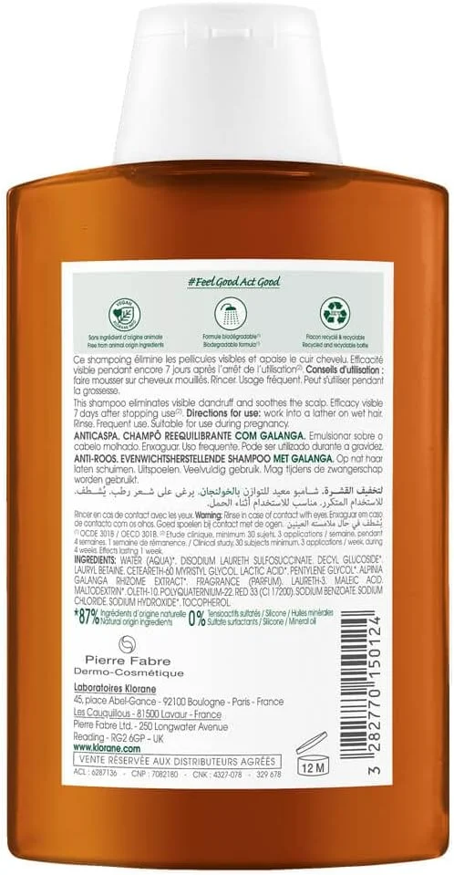 شامپو متعادل کننده ضد شوره کلوران با گالنگا 200 میلی لیتر