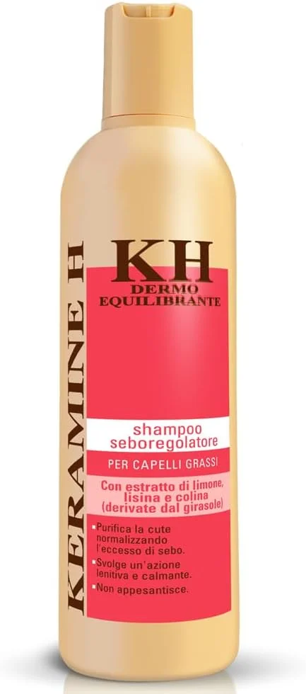 شامپو تنظیم کننده چربی مو کرامین اچ مناسب موهای چرب 300 میلی لیتر