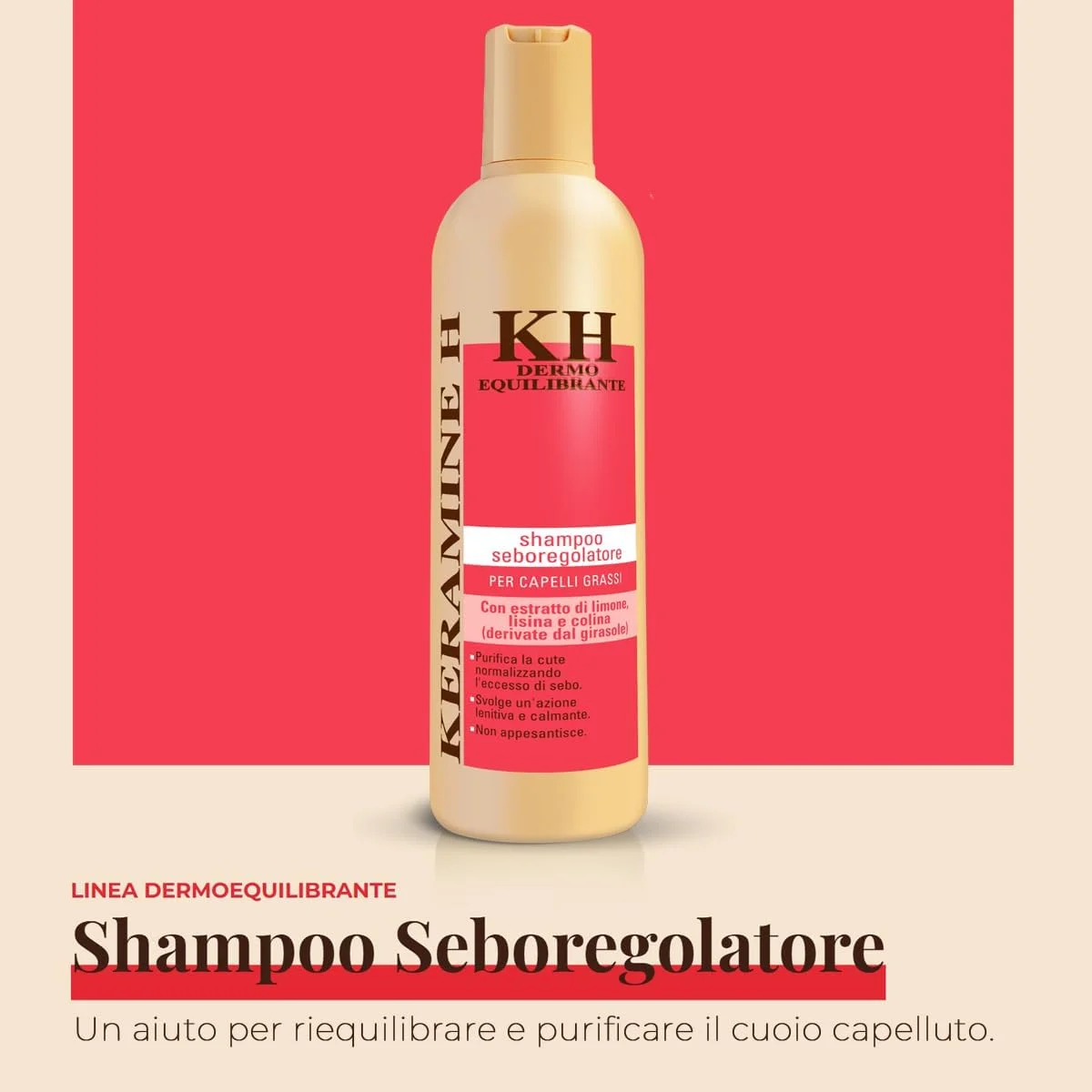 شامپو تنظیم کننده چربی مو کرامین اچ مناسب موهای چرب 300 میلی لیتر