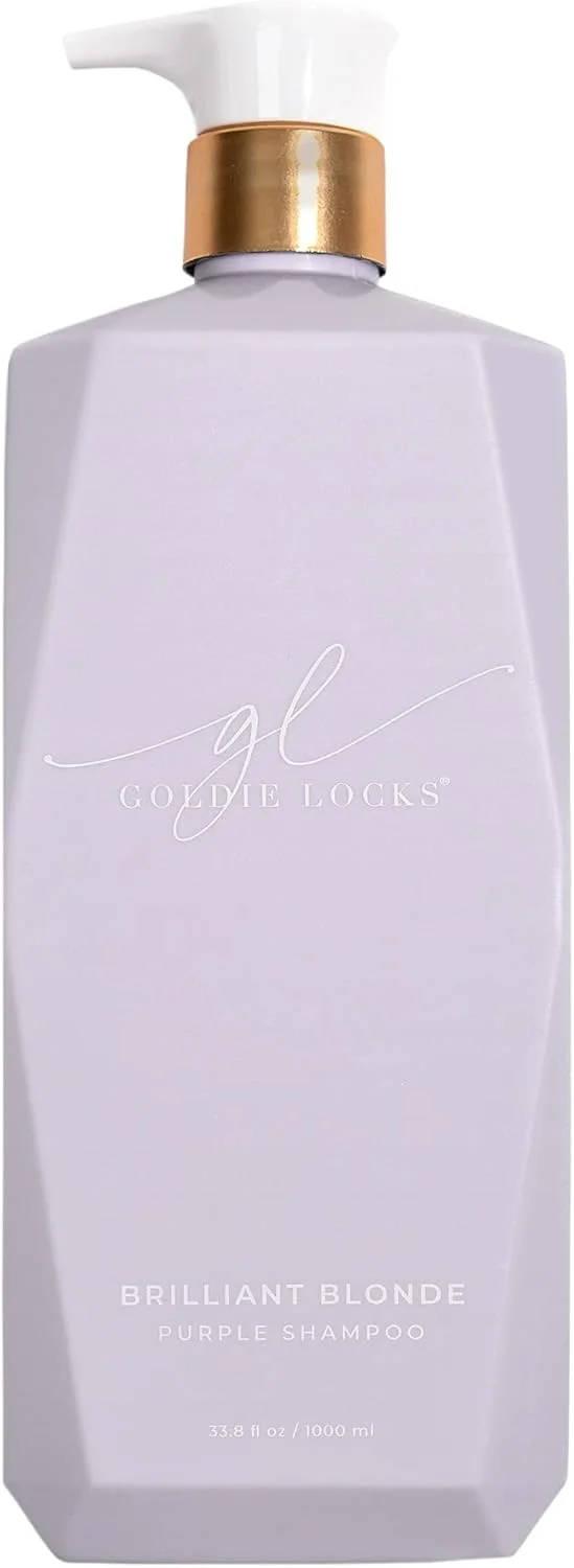 شامپو بنفش درخشان Goldie Locks برای موهای بلوند، روشن شده، خاکستری، اکستنشن، روشن کننده قابل توجه، تونر، از بین برنده زردی، بدون سولفات، مغذی، مرطوب کننده، 1000 میلی لیتر