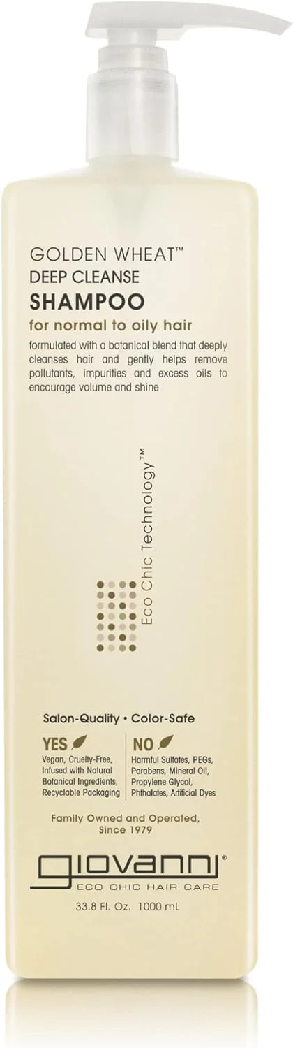 شامپو گندم طلایی اکو شیک جیووانی - پاک کننده عمیق با روغن های گیاهی، 1000 میلی لیتر (تک بسته) شامپو گندم طلایی اکو شیک جیووانی - پاک کننده عمیق با روغن های گیاهی، 1000 میلی لیتر (تک بسته)