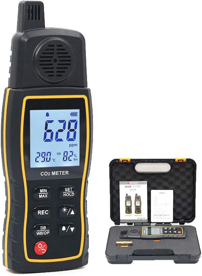 تستر مانیتور گاز، ردیاب نشت گاز CO2 قابل حمل، آنالایزر گاز دستی 0-9999 PPM