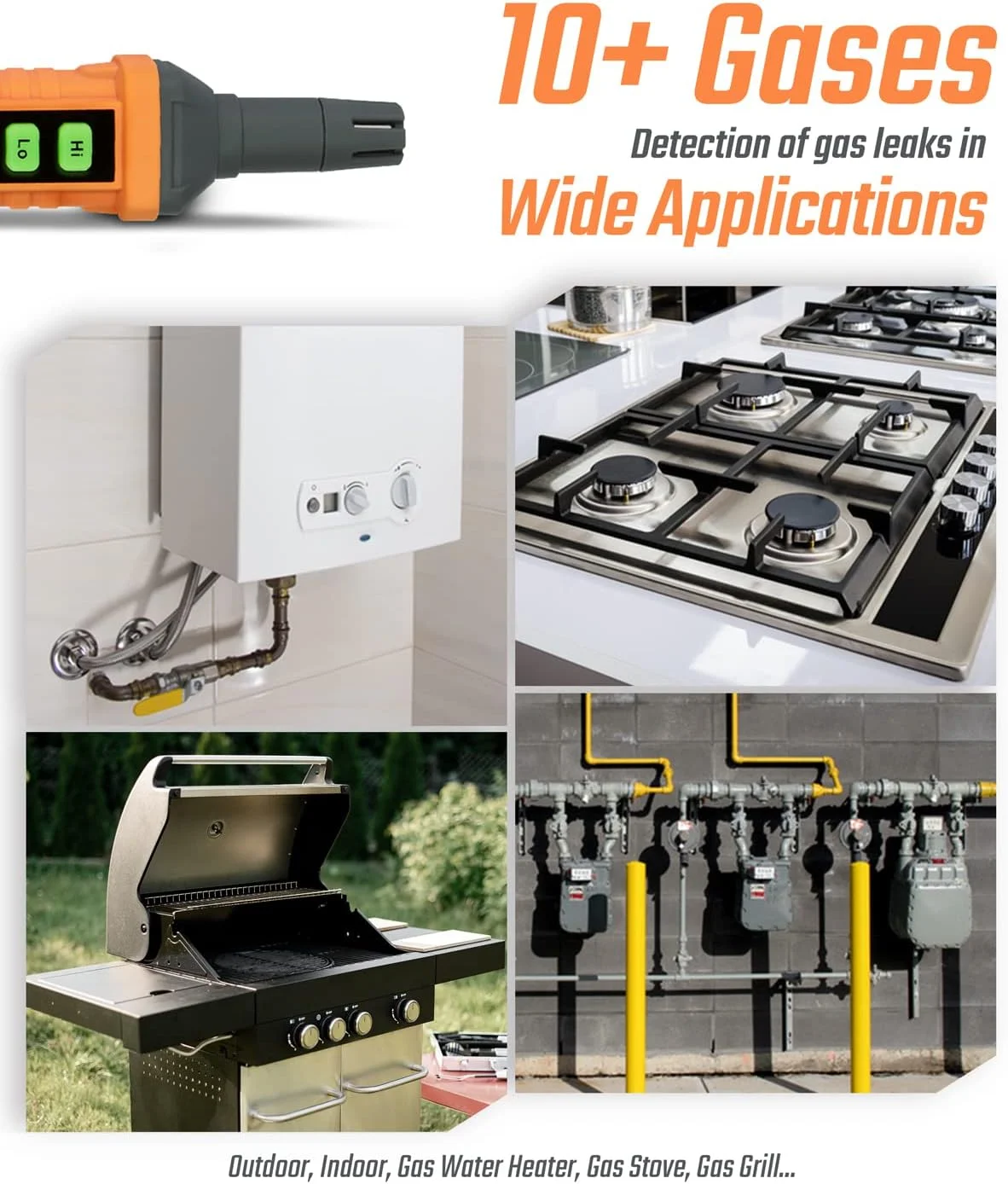 دستگاه تشخیص نشت گاز TopTes PT210، آشکارساز گاز با حساسیت بالا با آلارم صوتی و تصویری، محدوده 50 تا 1000 ppm، شامل باتری، ردیابی نشت گاز از اجاق گاز، فر، مخزن پروپان برای خانه/آپارتمان/RV