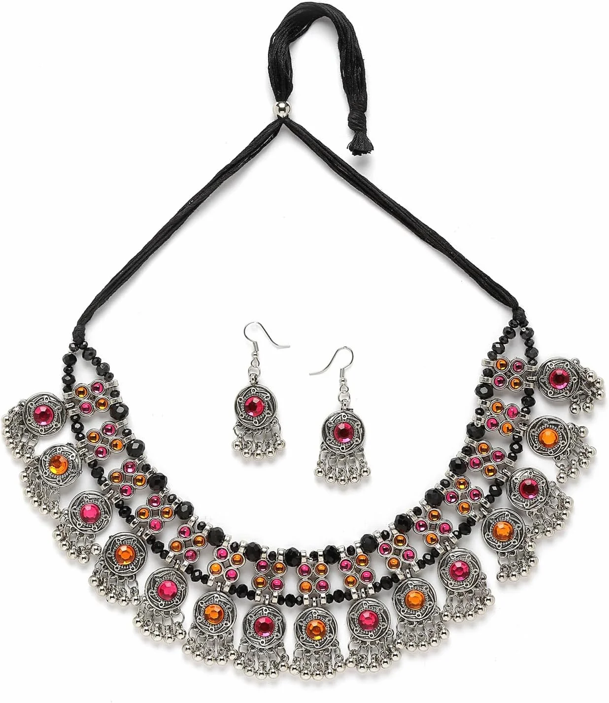 ست جواهرات گردنبند و گوشواره زنانه طرح اکسیدایزینگ شیک و جدید Shining Diva Fashion (14246s)