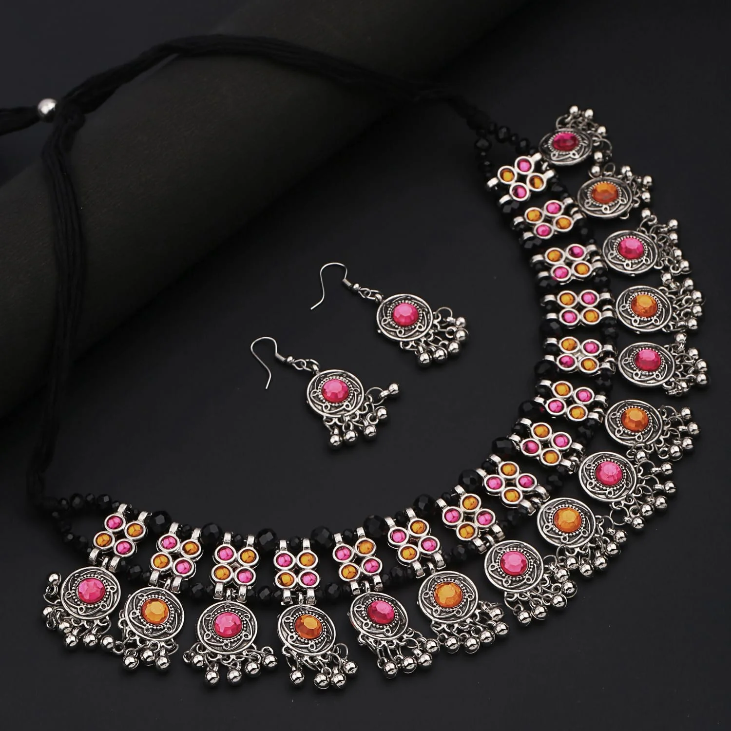 ست جواهرات گردنبند و گوشواره زنانه طرح اکسیدایزینگ شیک و جدید Shining Diva Fashion (14246s)