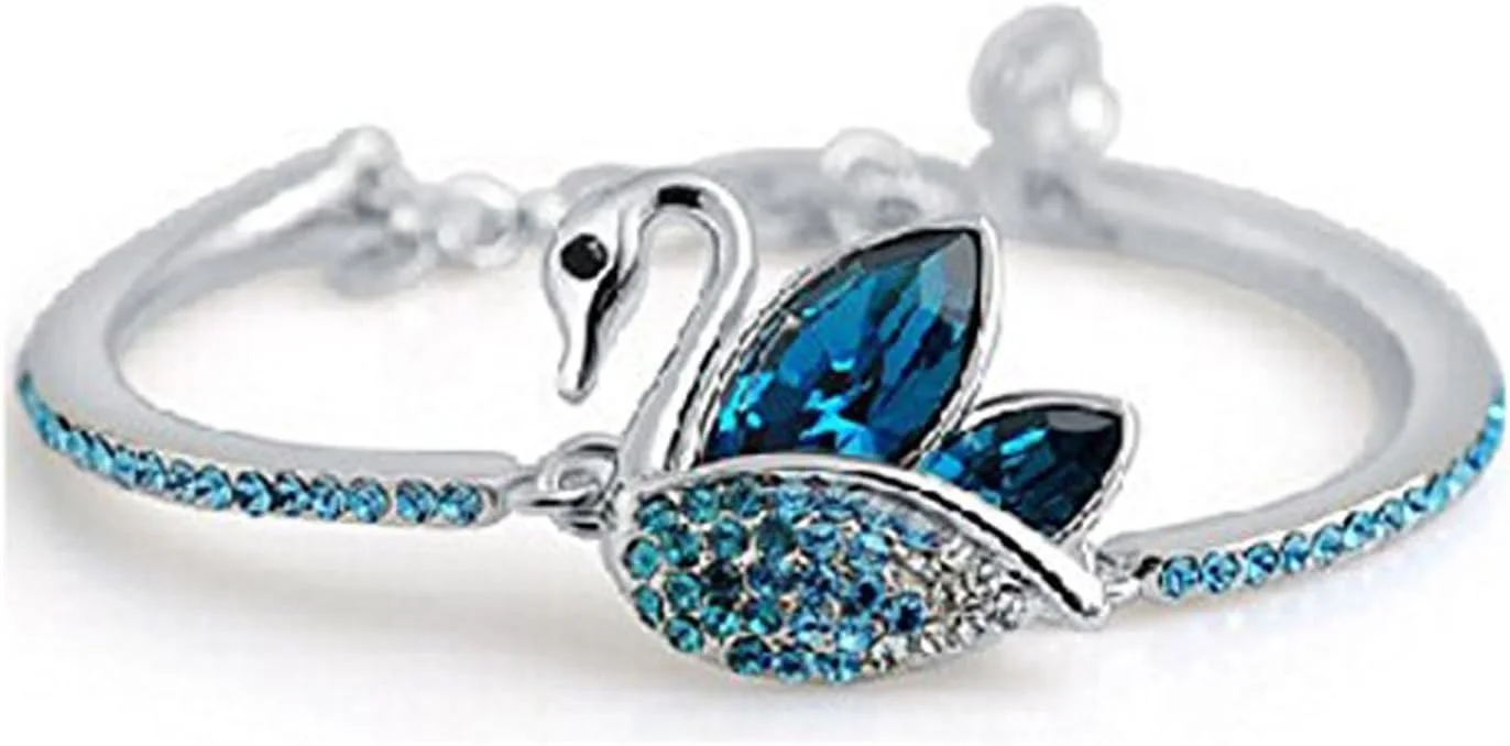 دستبند شیک زنانه و دخترانه نگین دار اتریشی با روکش پلاتین دستبند شیک زنانه و دخترانه نگین دار اتریشی با روکش پلاتین