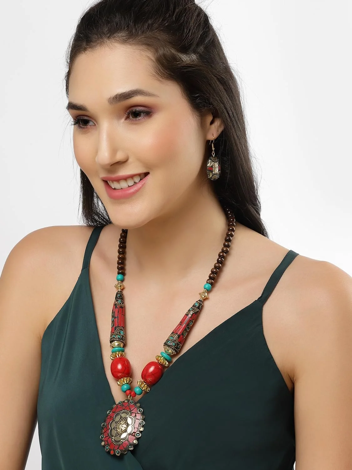 ست جواهرات گردنبند آویز تبتی شیک و مد روز Shining Diva Fashion برای زنان ست جواهرات گردنبند آویز تبتی شیک و مد روز Shining Diva Fashion برای زنان