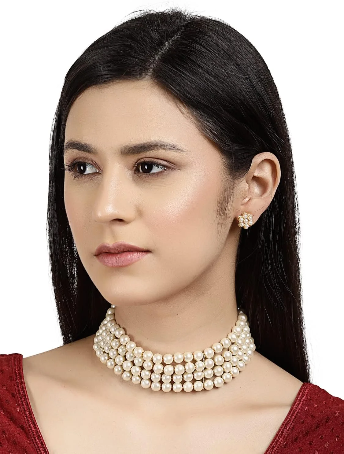 ست جواهرات گردنبند چوکر مرواریدی شیک و جدید زنانه با روکش طلای 18 عیار، الهام گرفته از سلبریتی ها، برند شاینینگ دیوا، تک رنگ، فلزی، بدون سنگ قیمتی ست جواهرات گردنبند چوکر مرواریدی شیک و جدید زنانه با روکش طلای 18 عیار، الهام گرفته از سلبریتی ها، برند شاینینگ دیوا، تک رنگ، فلزی، بدون سنگ قیمتی