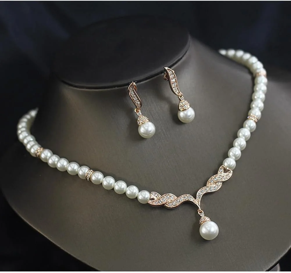 ست جواهرات گردنبند مرواریدی شیک و جدید زنانه Shining Diva Fashion (15454s) ست جواهرات گردنبند مرواریدی شیک و جدید زنانه Shining Diva Fashion (15454s)