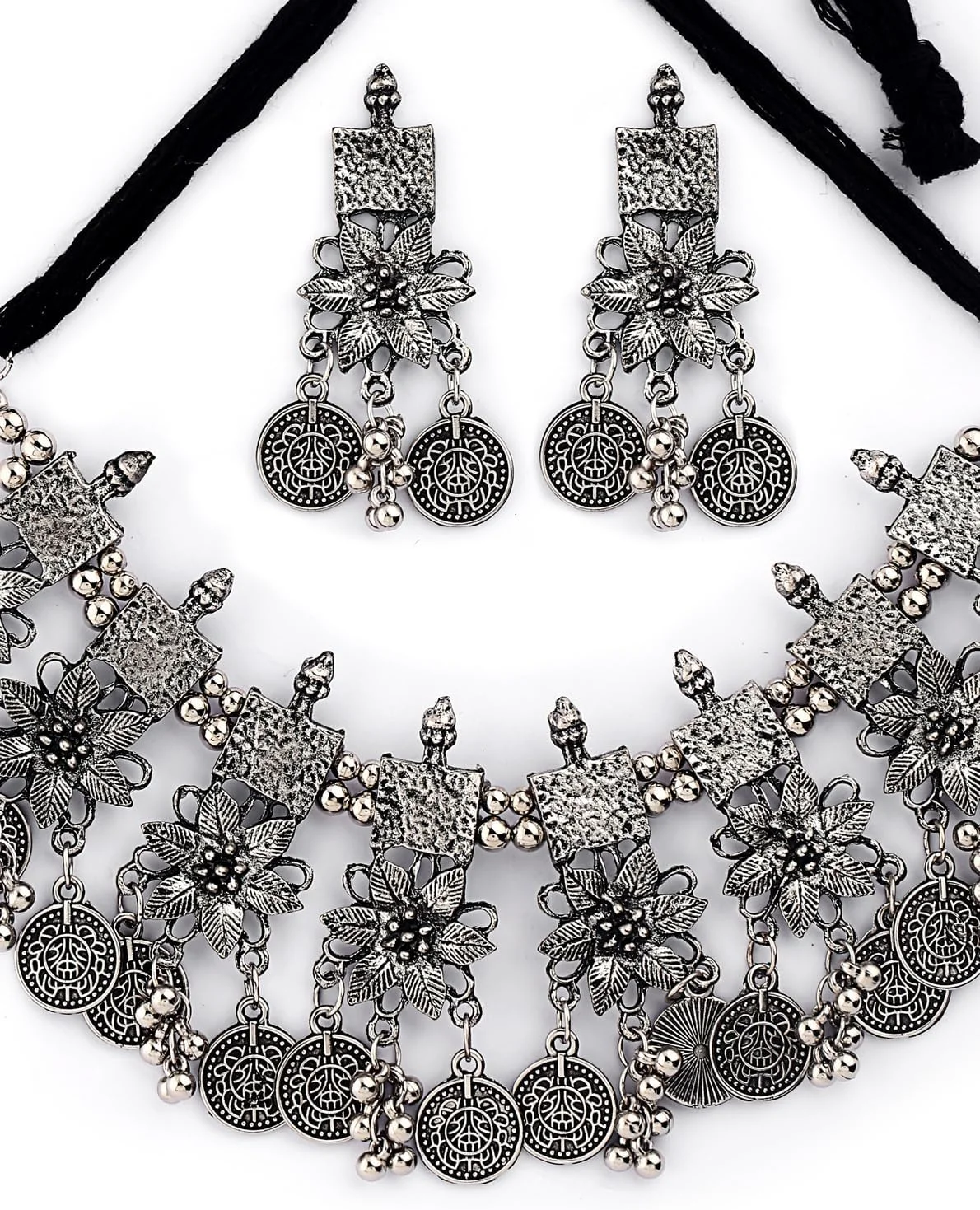 Shining Diva Fashion جدیدترین مدل گردنبند چوکر شیک و فانتزی اکسید شده سنتی برای زنان (rrsd13124s) - مشکی Shining Diva Fashion جدیدترین مدل گردنبند چوکر شیک و فانتزی اکسید شده سنتی برای زنان (rrsd13124s) - مشکی