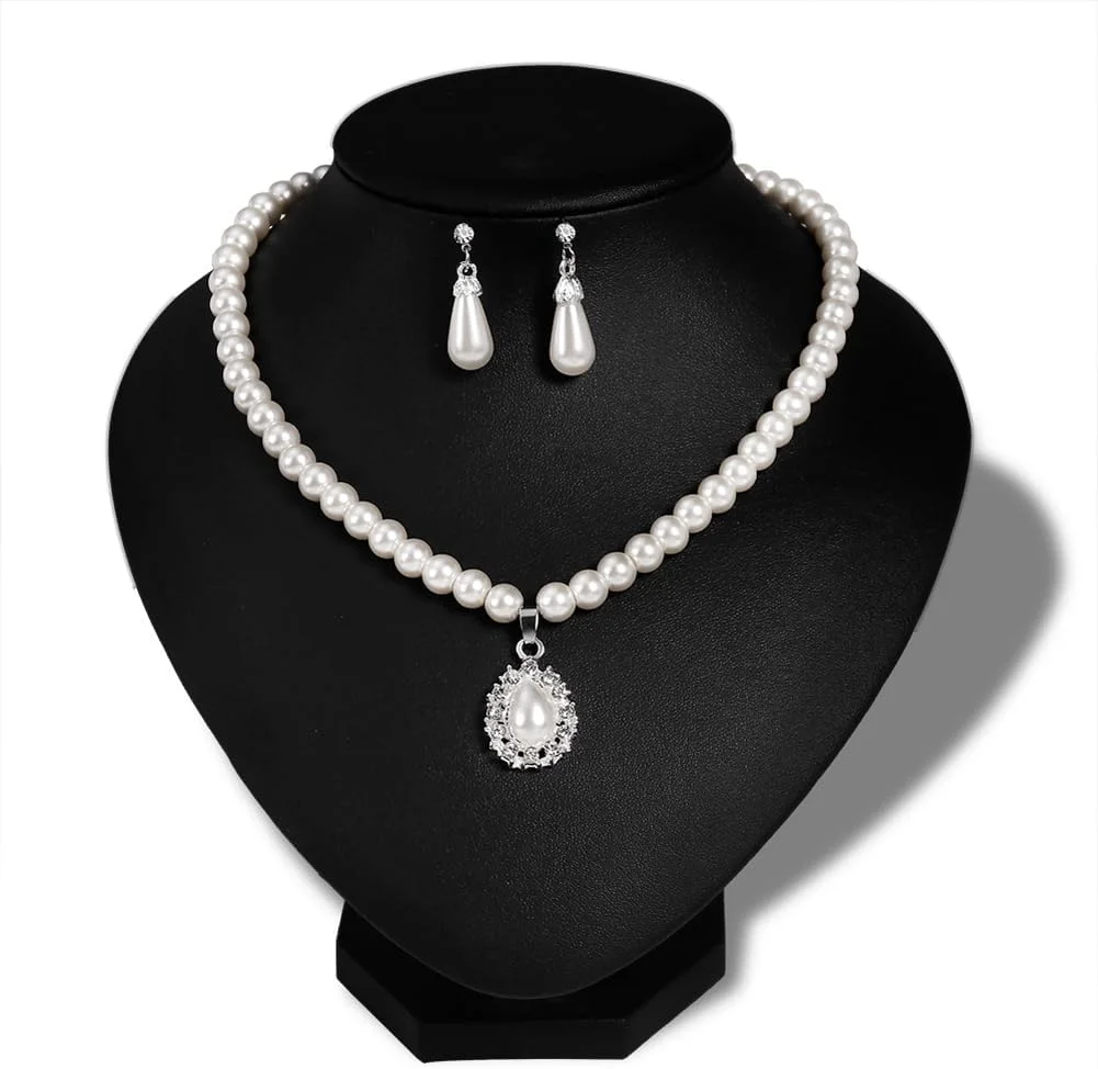 ست جواهرات گردنبند مرواریدی شیک و جدید زنانه با طراحی روز از برند شاینینگ دیوا (15463s) ست جواهرات گردنبند مرواریدی شیک و جدید زنانه با طراحی روز از برند شاینینگ دیوا (15463s)